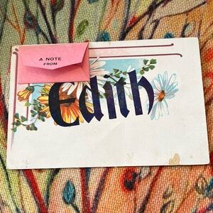 Unique Antique Postcard with Note Card and Letter 1908